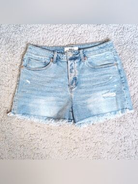 XL Mica Cool Blue High Rise Denim Shorts- NWT